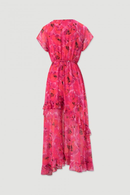 Printed maxi dress with ruffle hem Printed maxi dress with ruffle hem