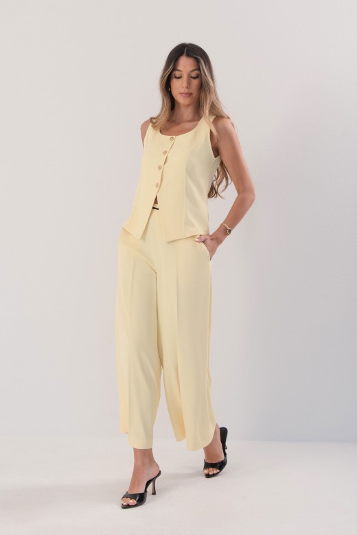 Fluid culotte trousers with metallic detail Fluid culotte trousers with metallic detail