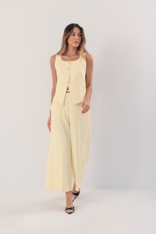Fluid culotte trousers with metallic detail Fluid culotte trousers with metallic detail