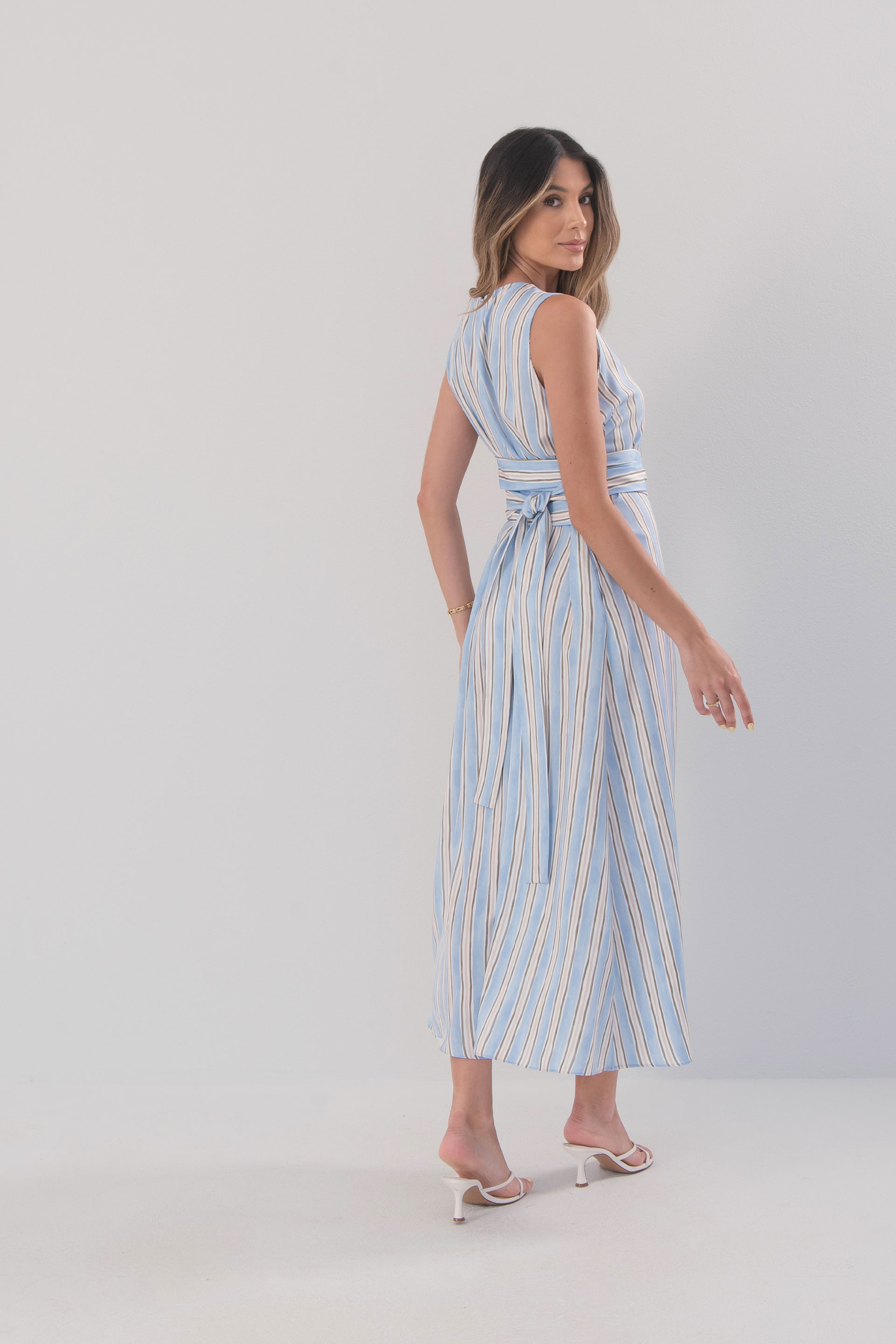 Striped midi dress