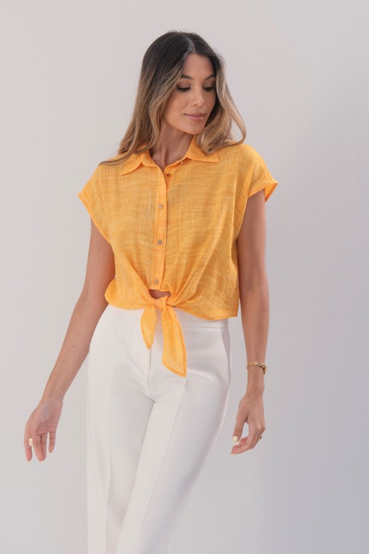 Cropped blouse with front tie Cropped blouse with front tie