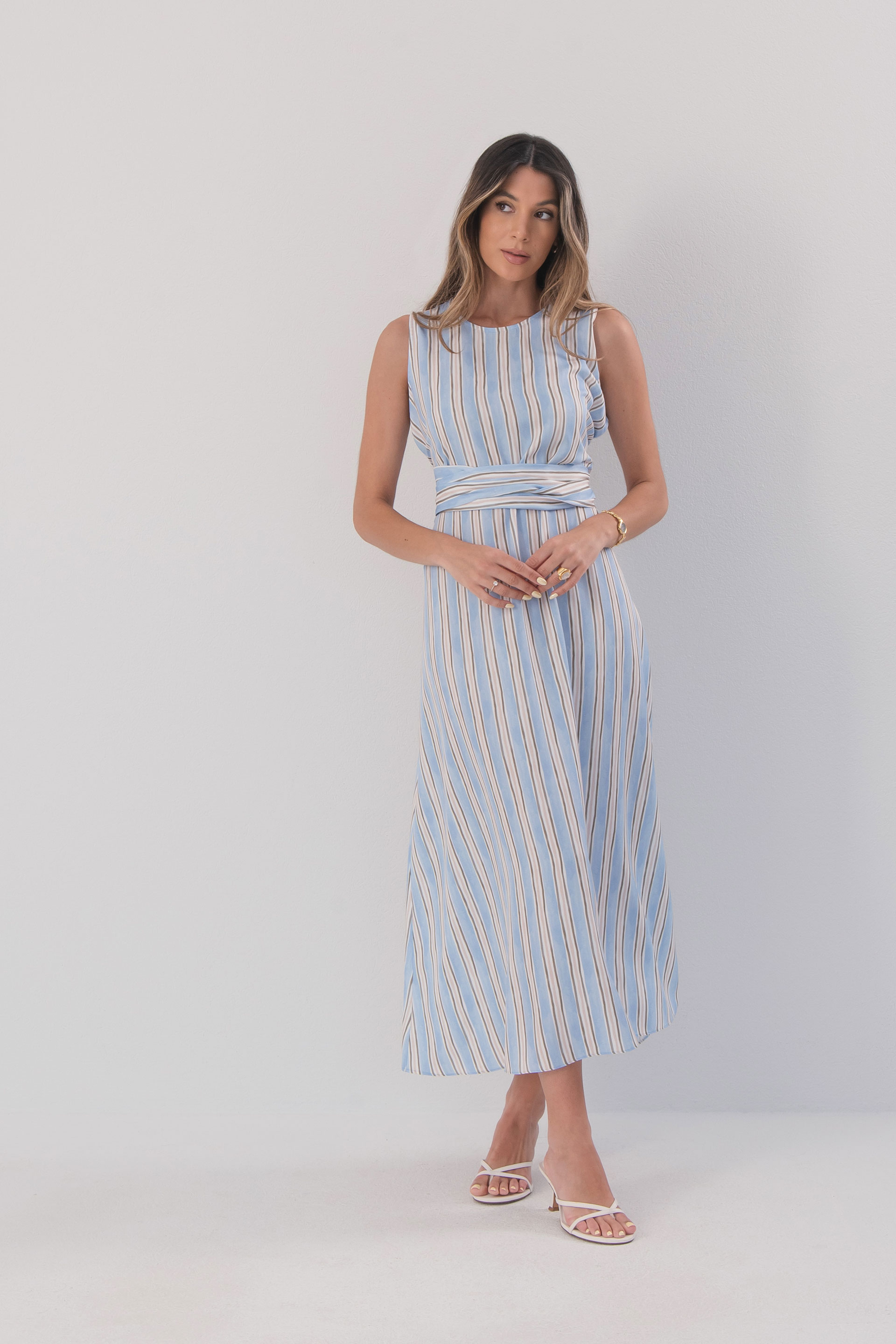 Striped midi dress
