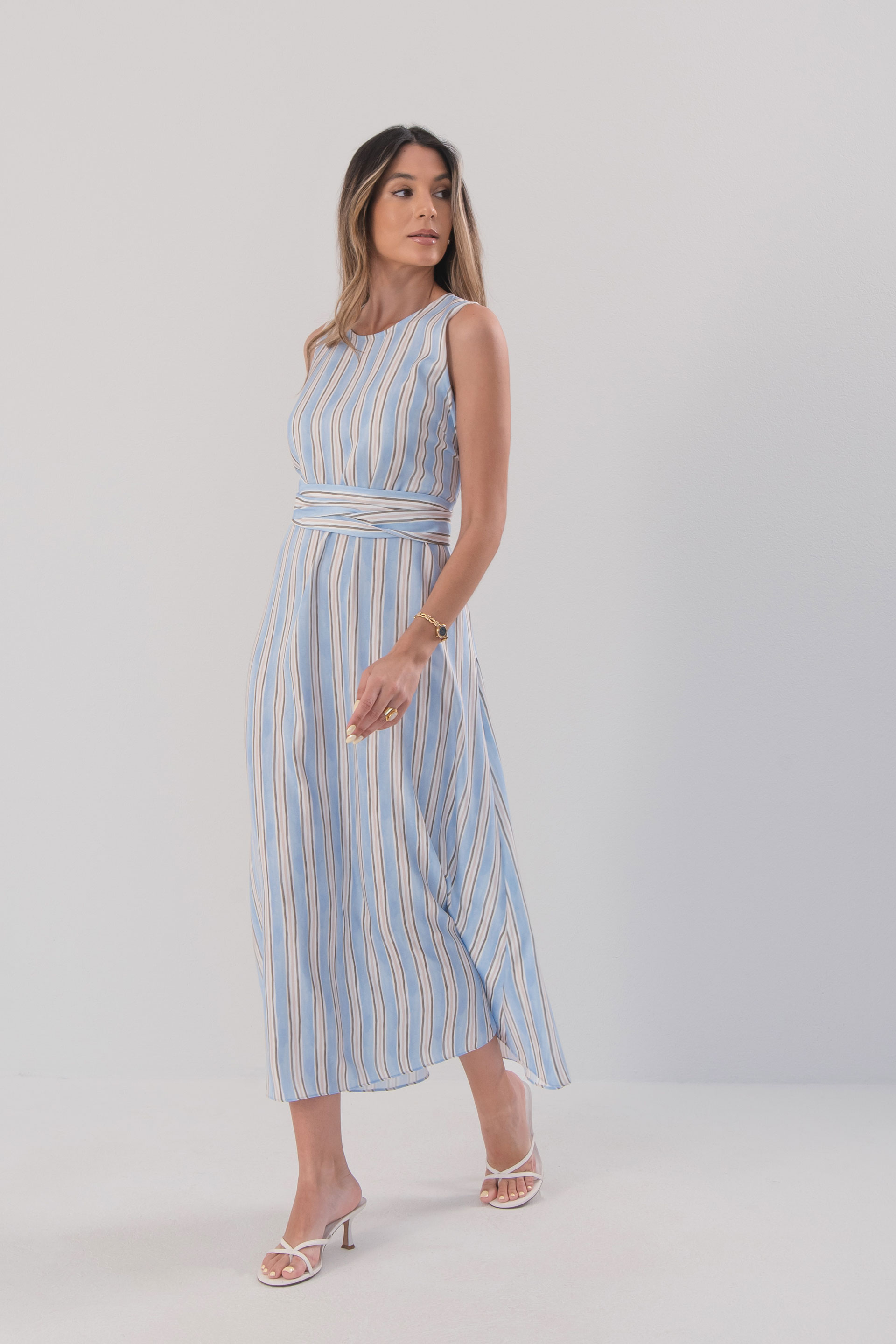 Striped midi dress