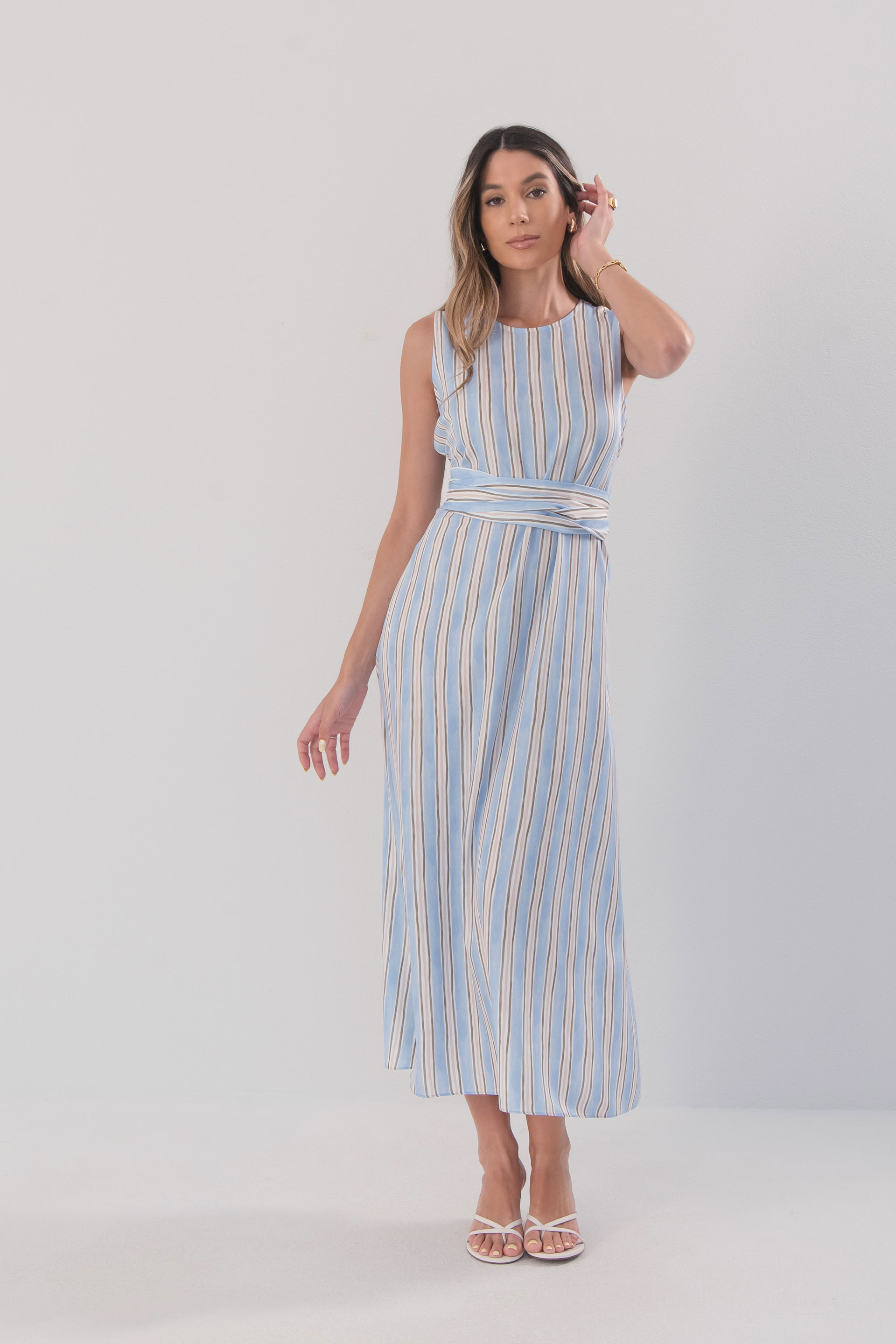 Striped midi dress