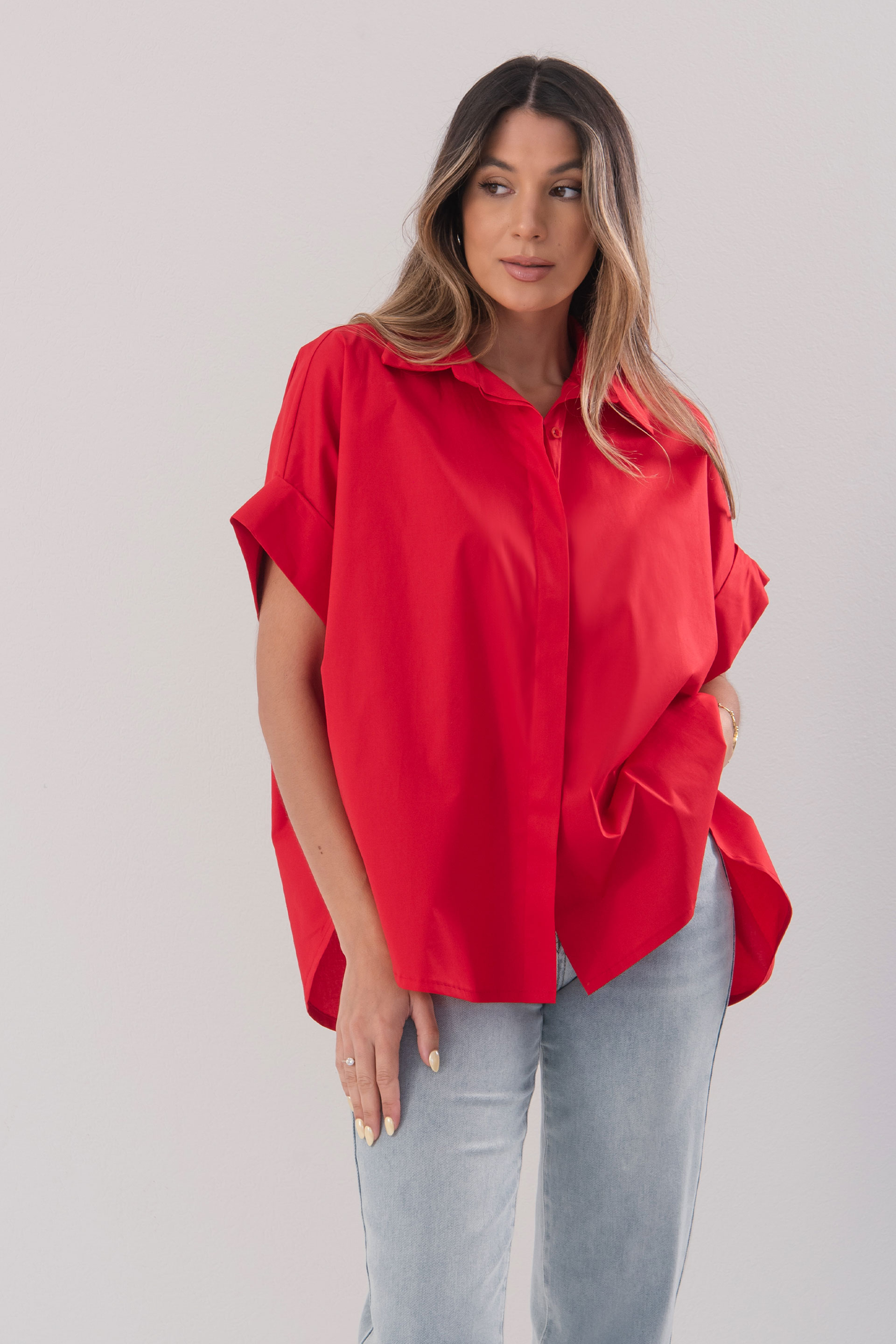 Oversized cotton shirt
