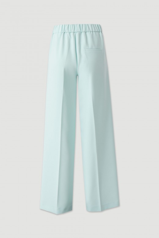 Classic wide-leg trousers with customised metallic button Classic wide-leg trousers with customised metallic button