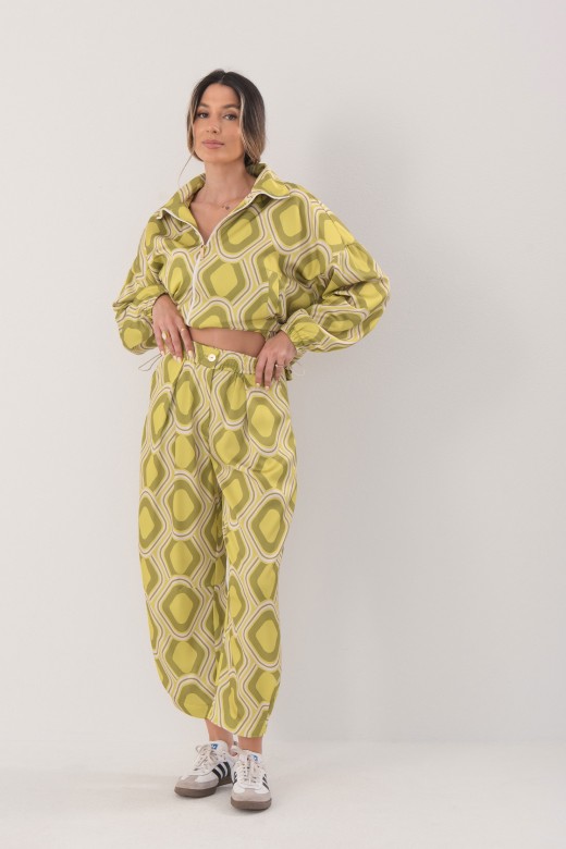 Printed fluid high-waist trousers Printed fluid high-waist trousers
