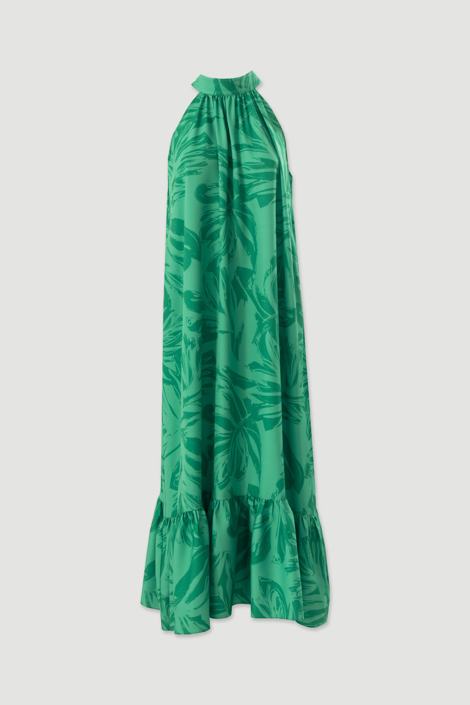 Printed halter maxi dress