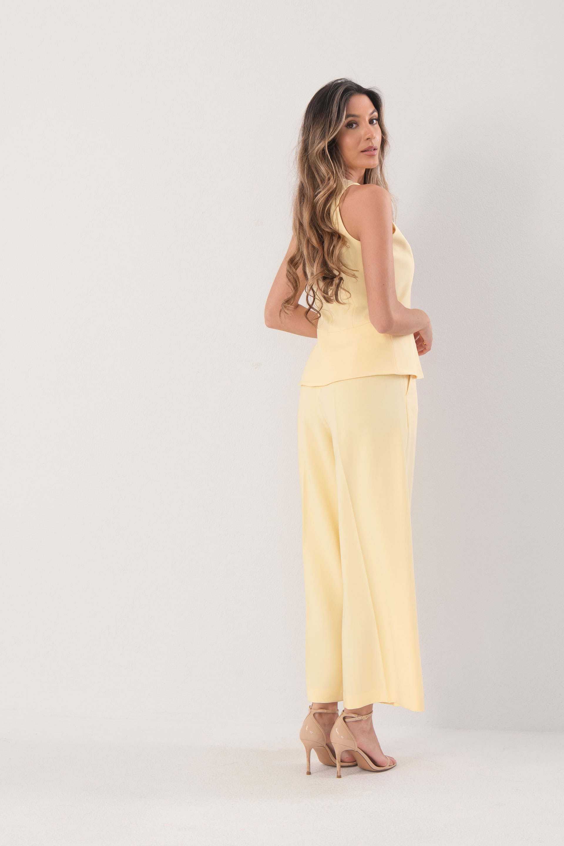 High-waisted culotte trousers