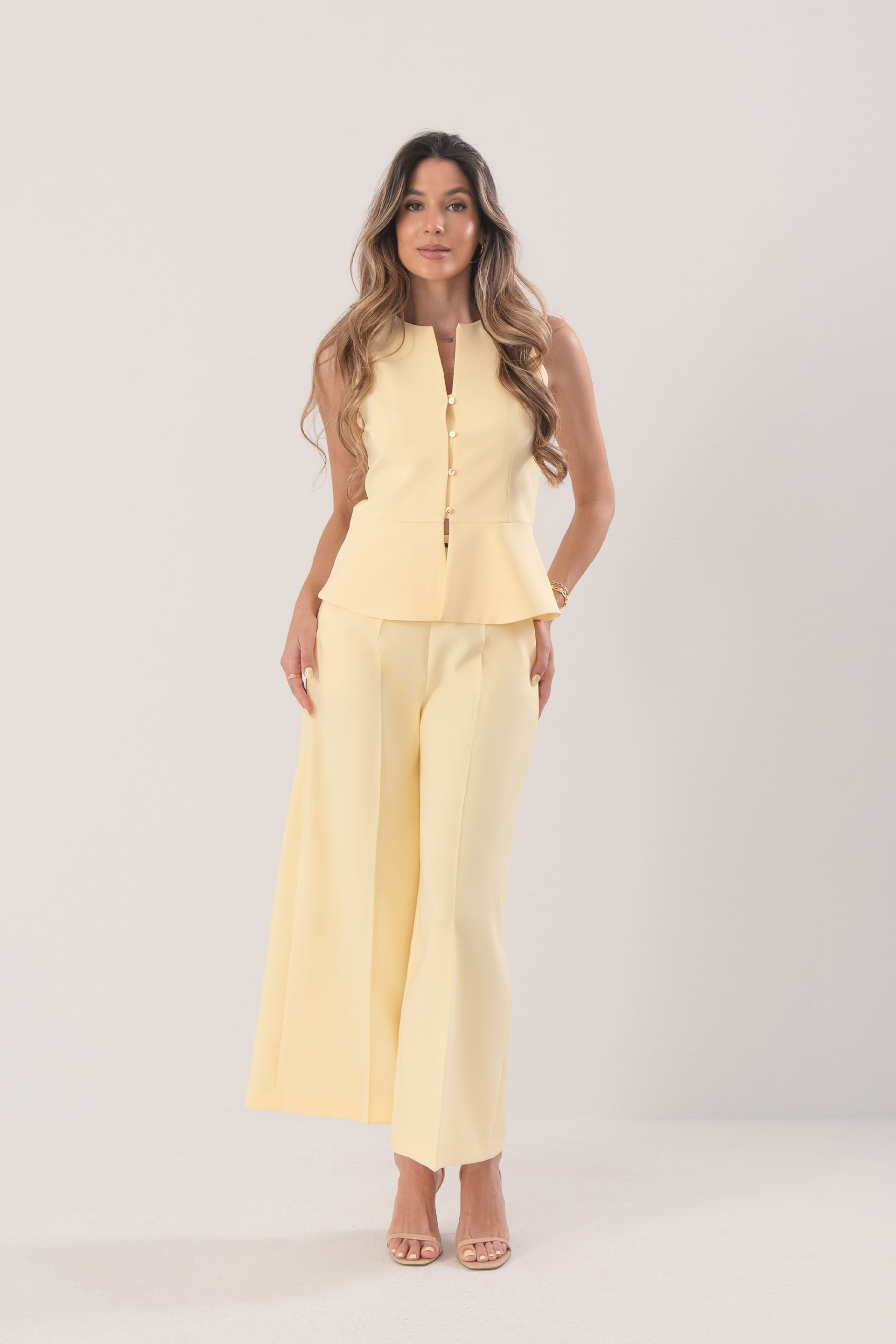 High-waisted culotte trousers