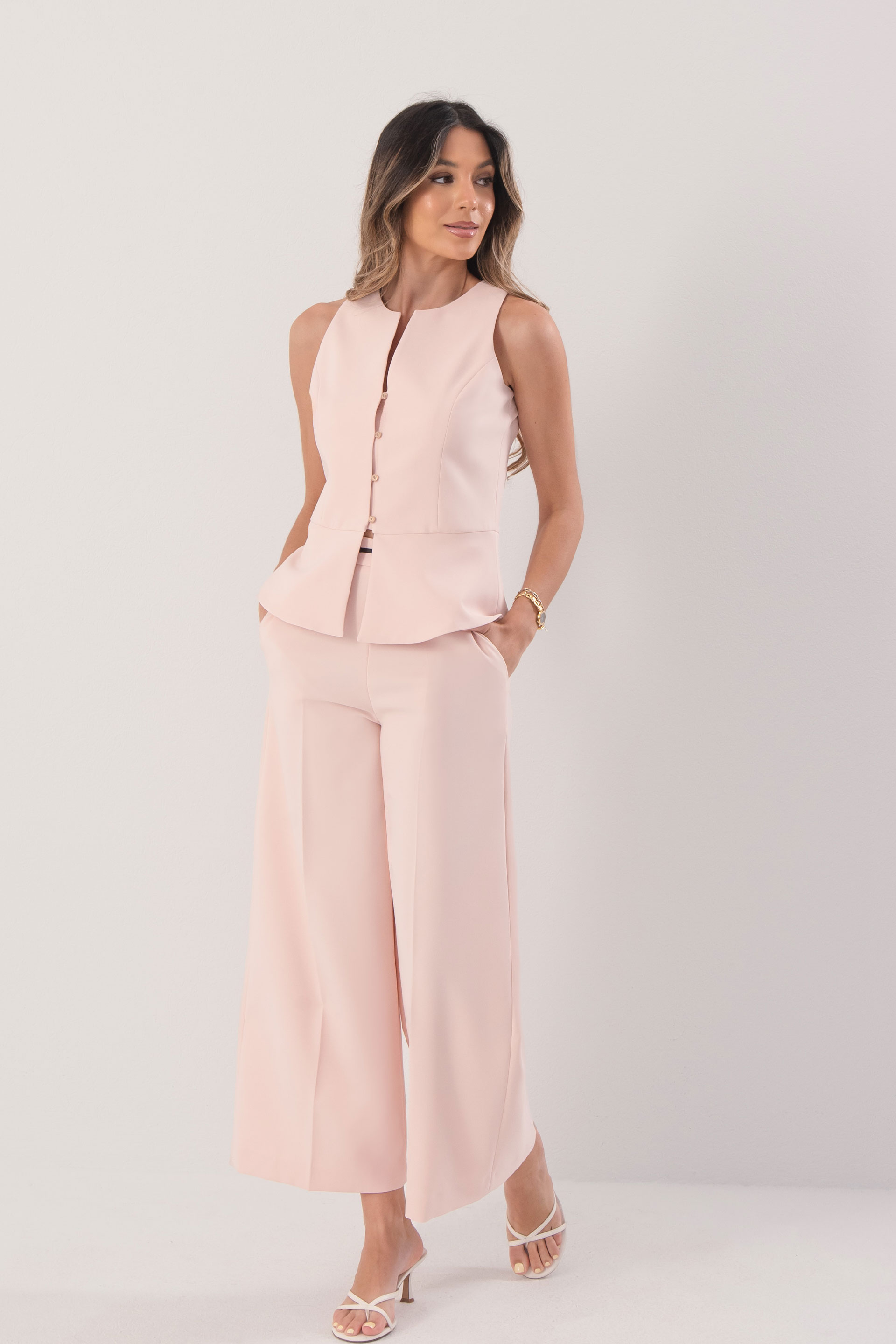 High-waisted culotte trousers