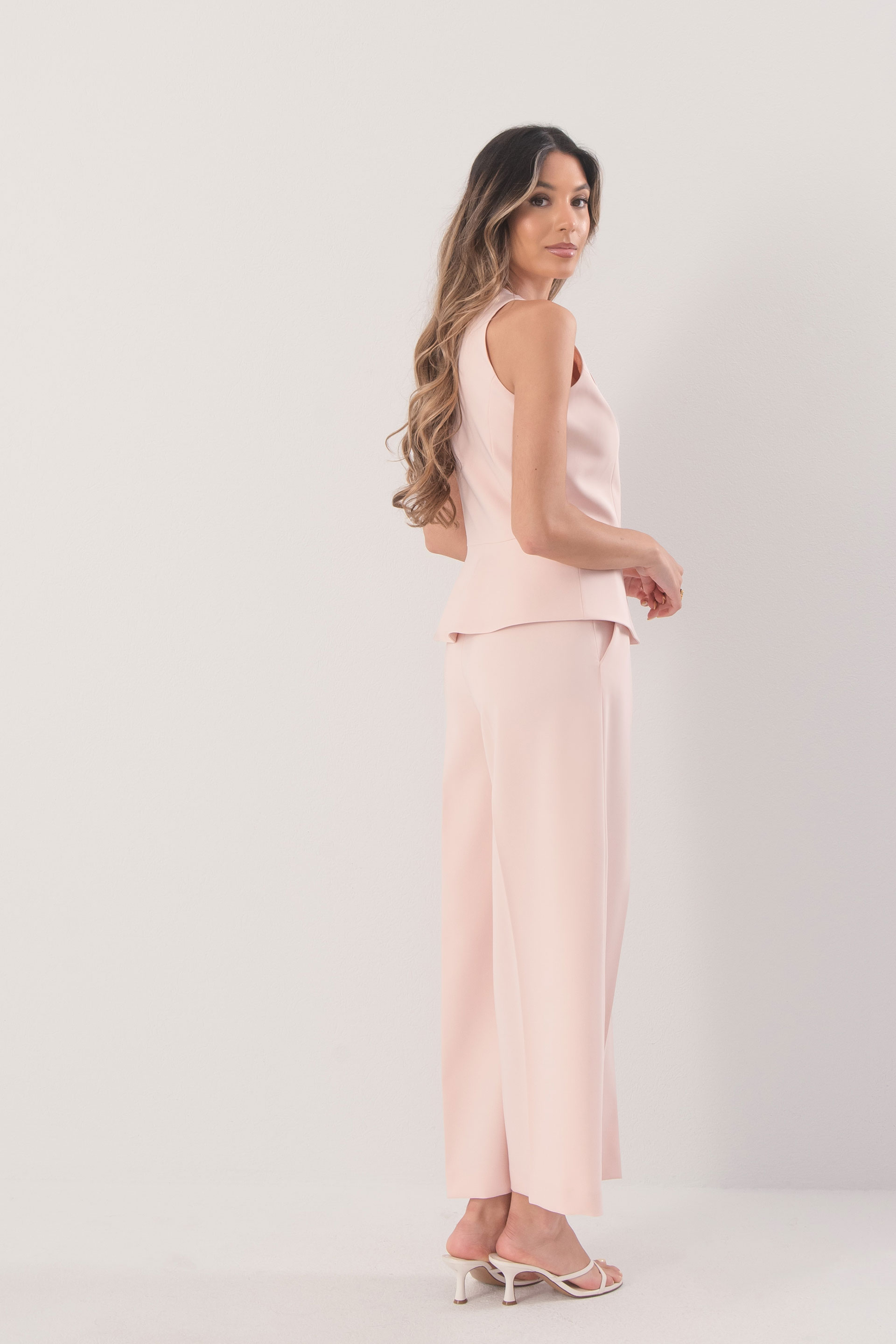 High-waisted culotte trousers