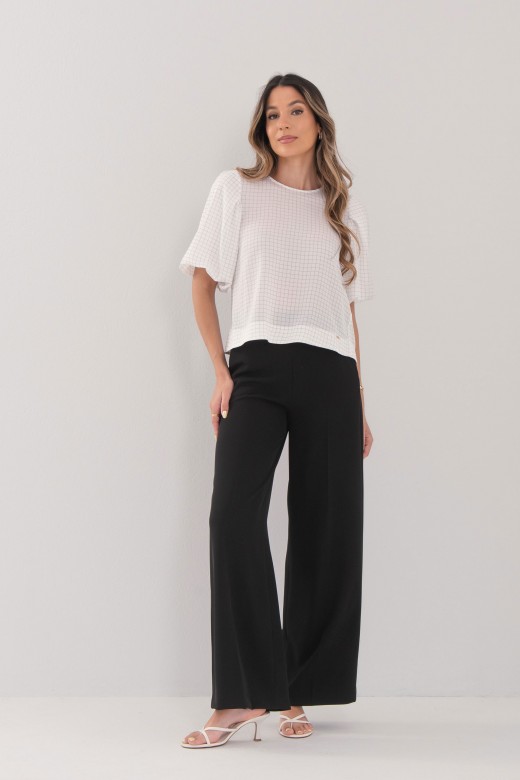 Flowing trousers with gold waist detail Flowing trousers with gold waist detail