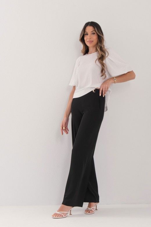 Flowing trousers with gold waist detail Flowing trousers with gold waist detail