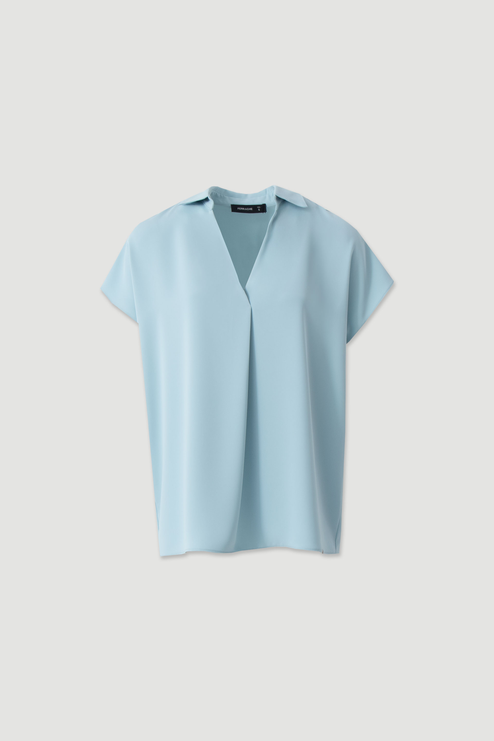 Flowy tunic with collar and short sleeves