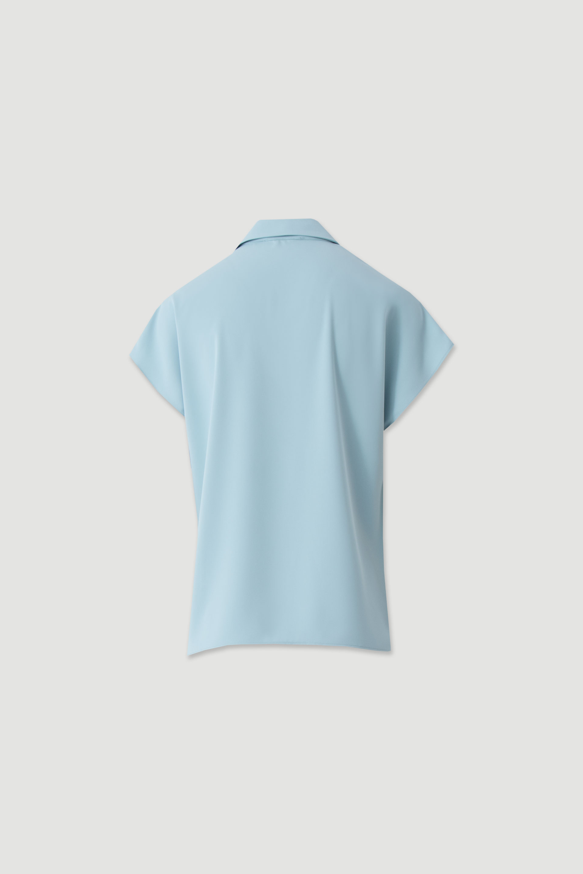 Flowy tunic with collar and short sleeves