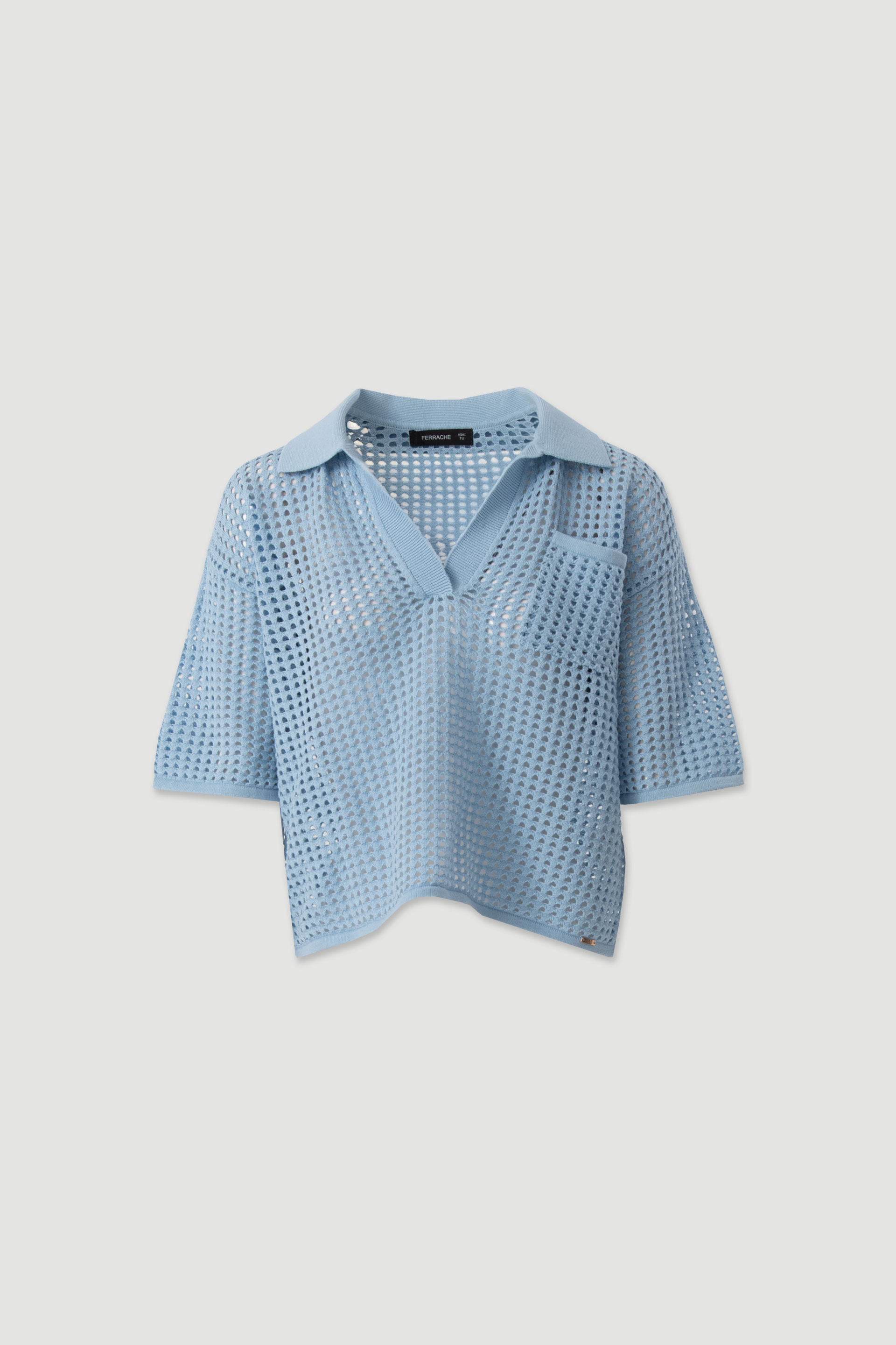 Polo en maille perforée en coton