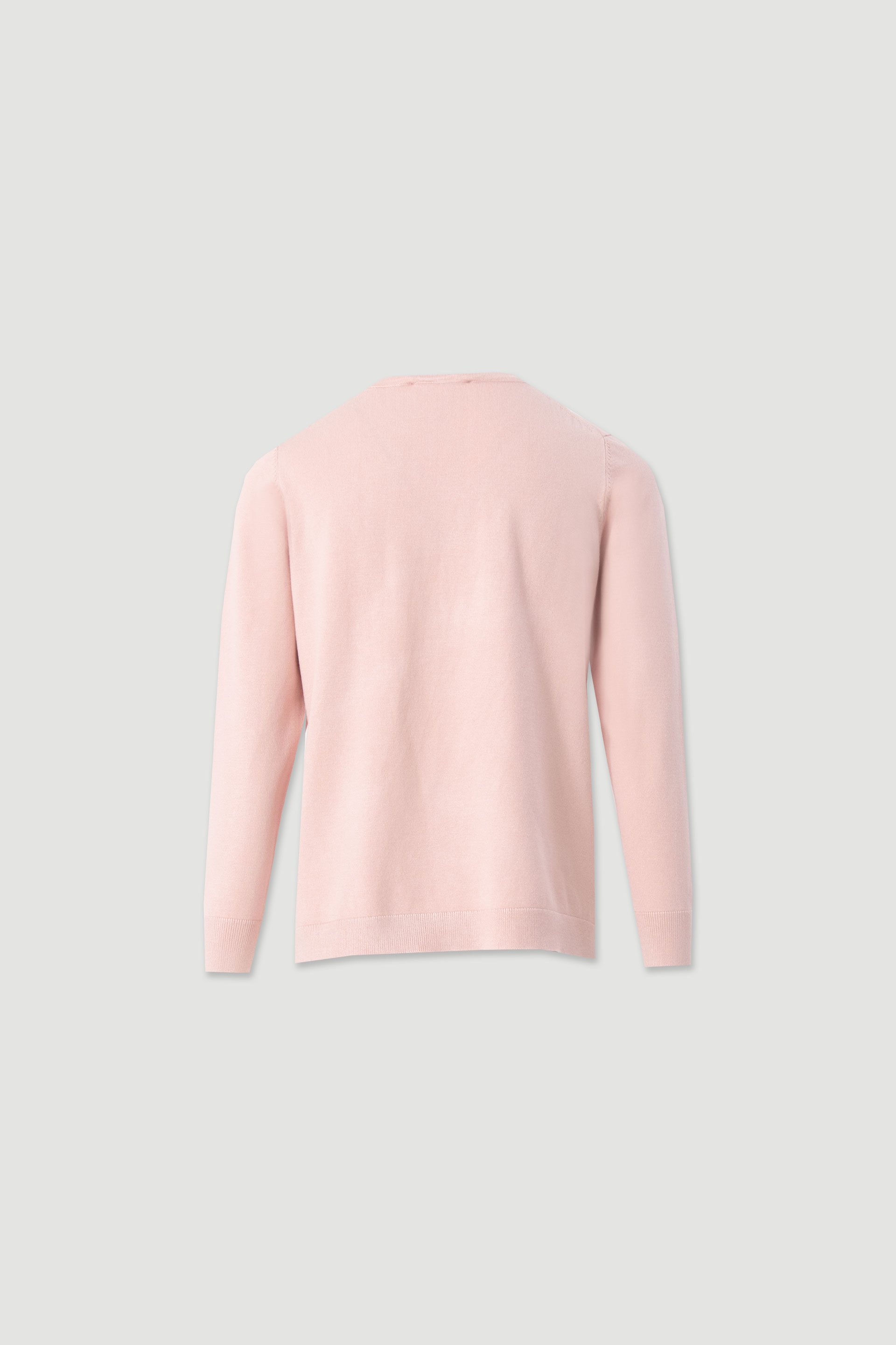 Plain knit sweater with round neckline