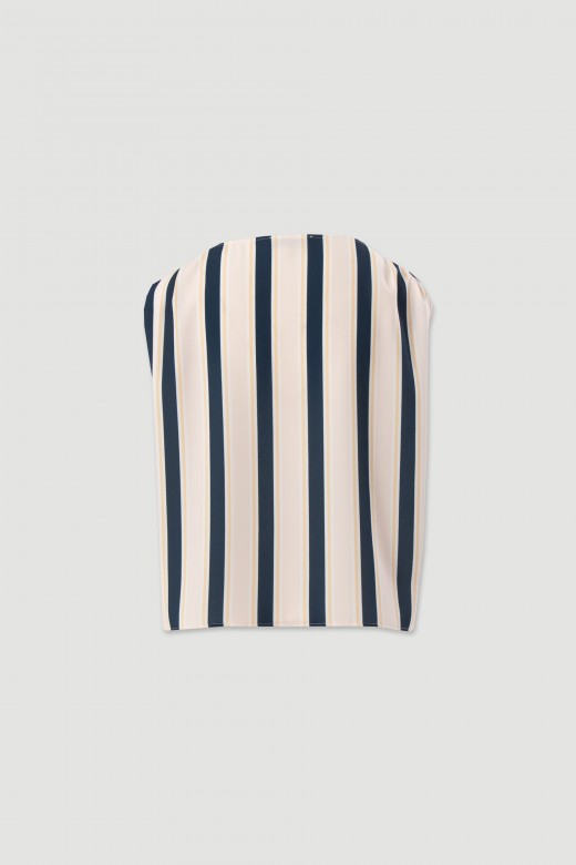 Striped tunic with shoulder pleat detail Striped tunic with shoulder pleat detail
