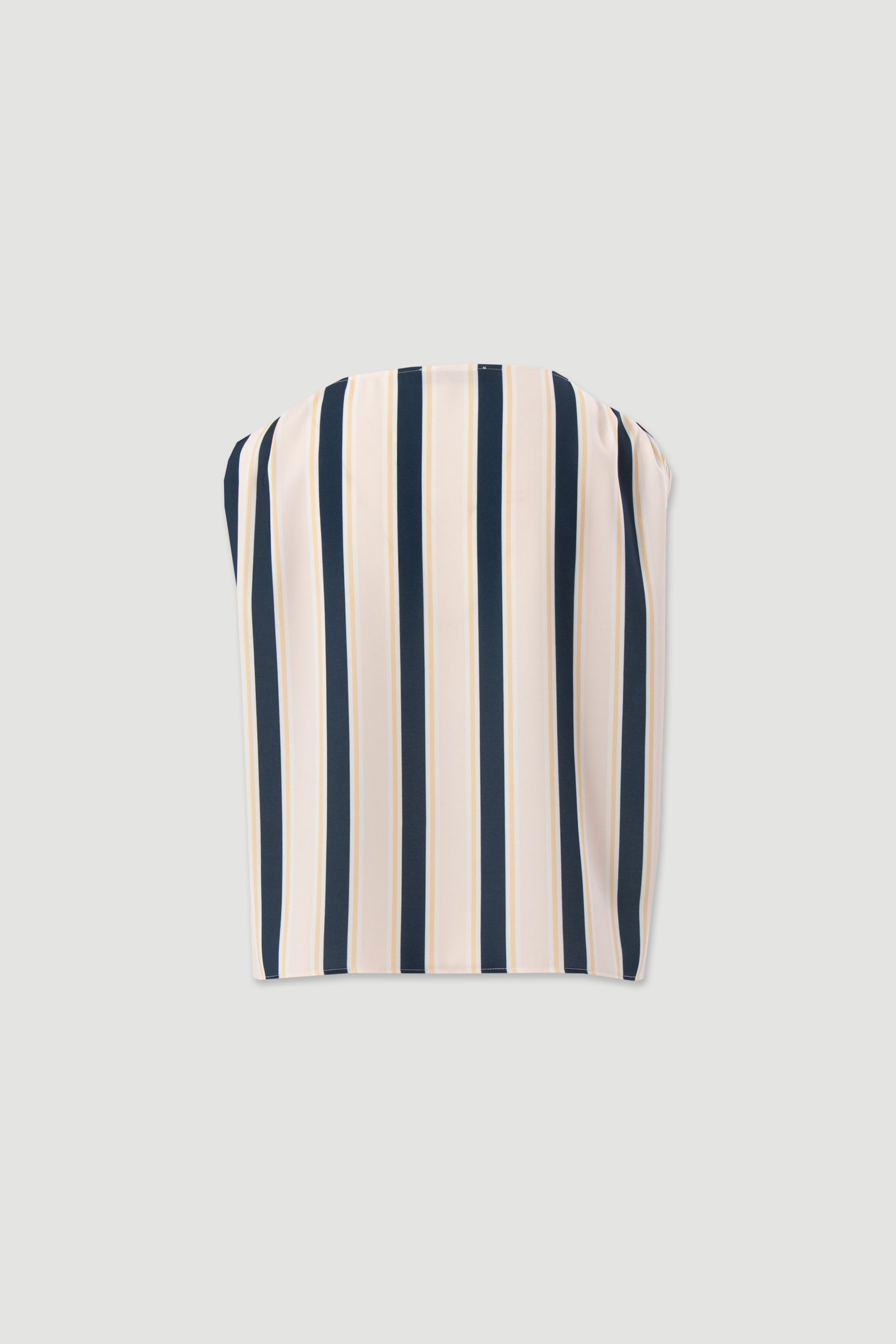 Striped tunic with shoulder pleat detail