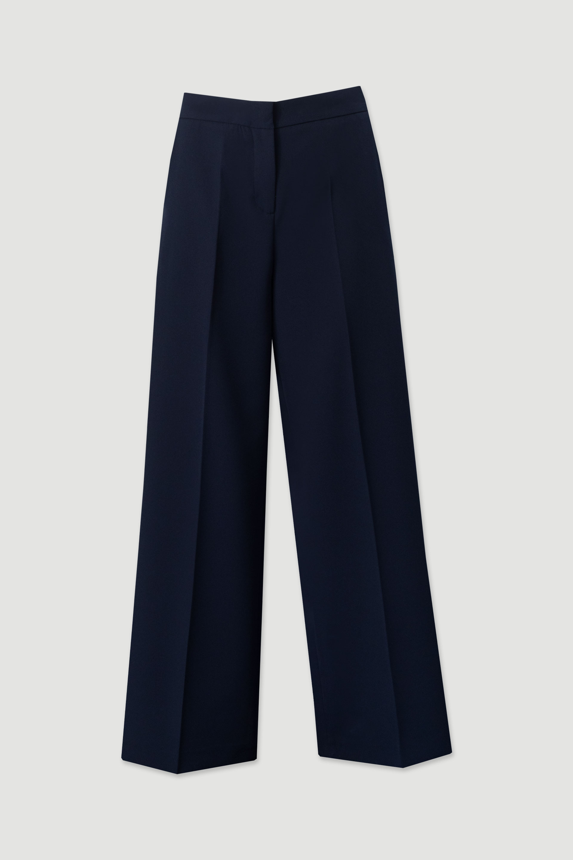 Pantalon wide leg classique taille haute avec ceinture élastique