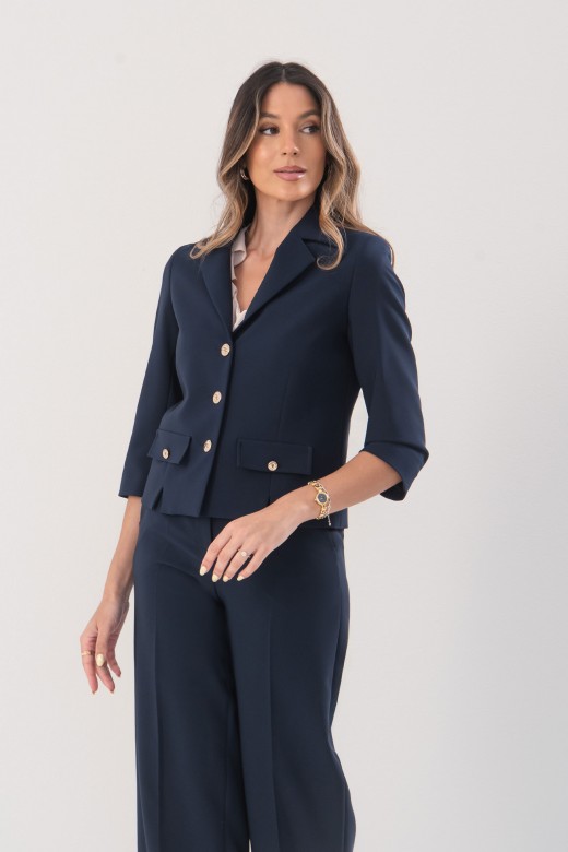 Classic cropped blazer with 3/4 sleeves Classic cropped blazer with 3/4 sleeves