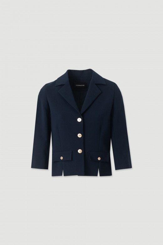 Classic cropped blazer with 3/4 sleeves Classic cropped blazer with 3/4 sleeves