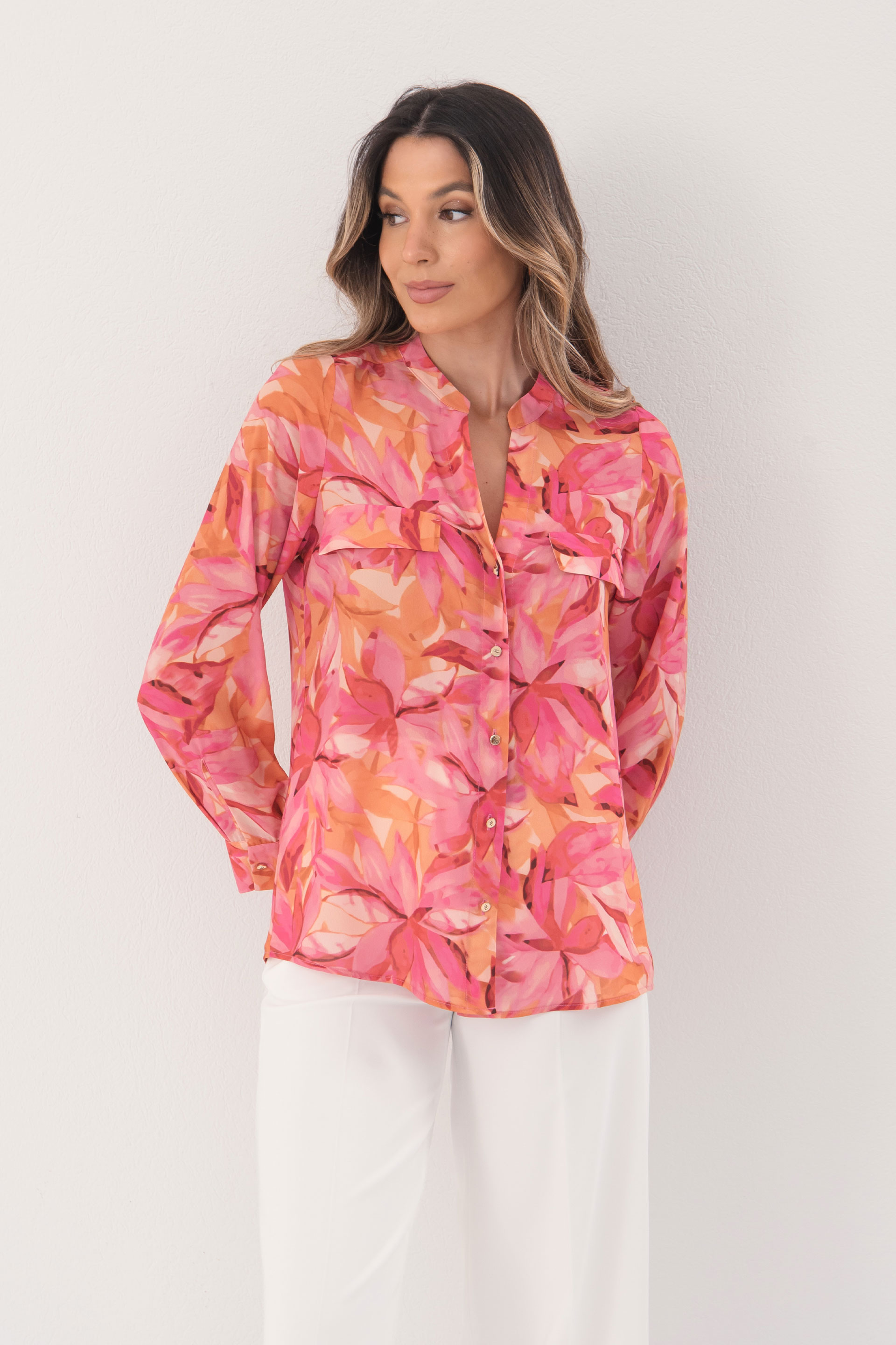 Fluid floral print blouse