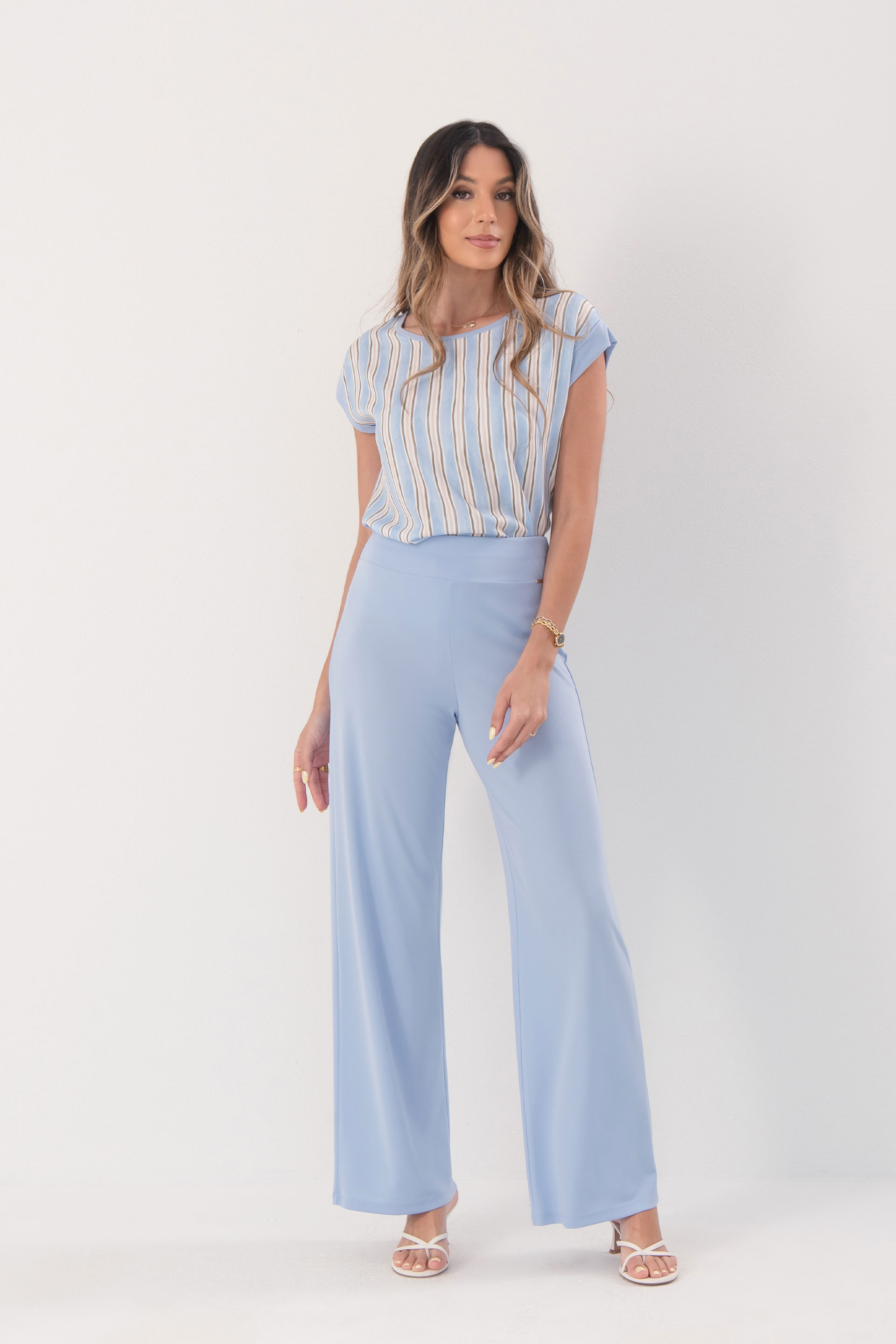 Wide leg knit trousers