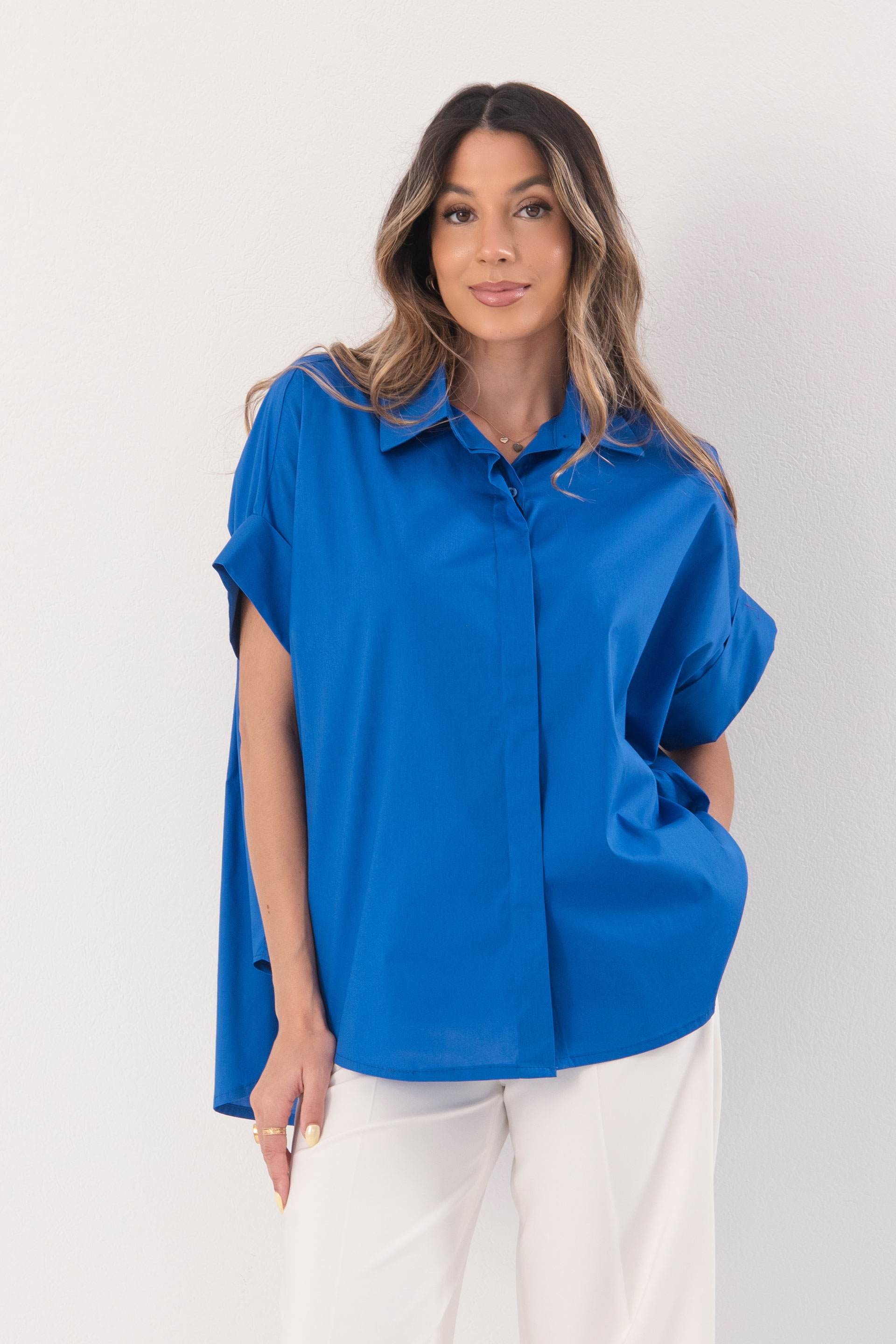 Oversized cotton shirt