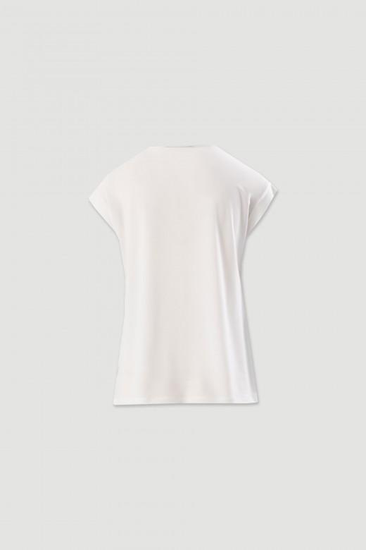 Striped front top with knit back Striped front top with knit back
