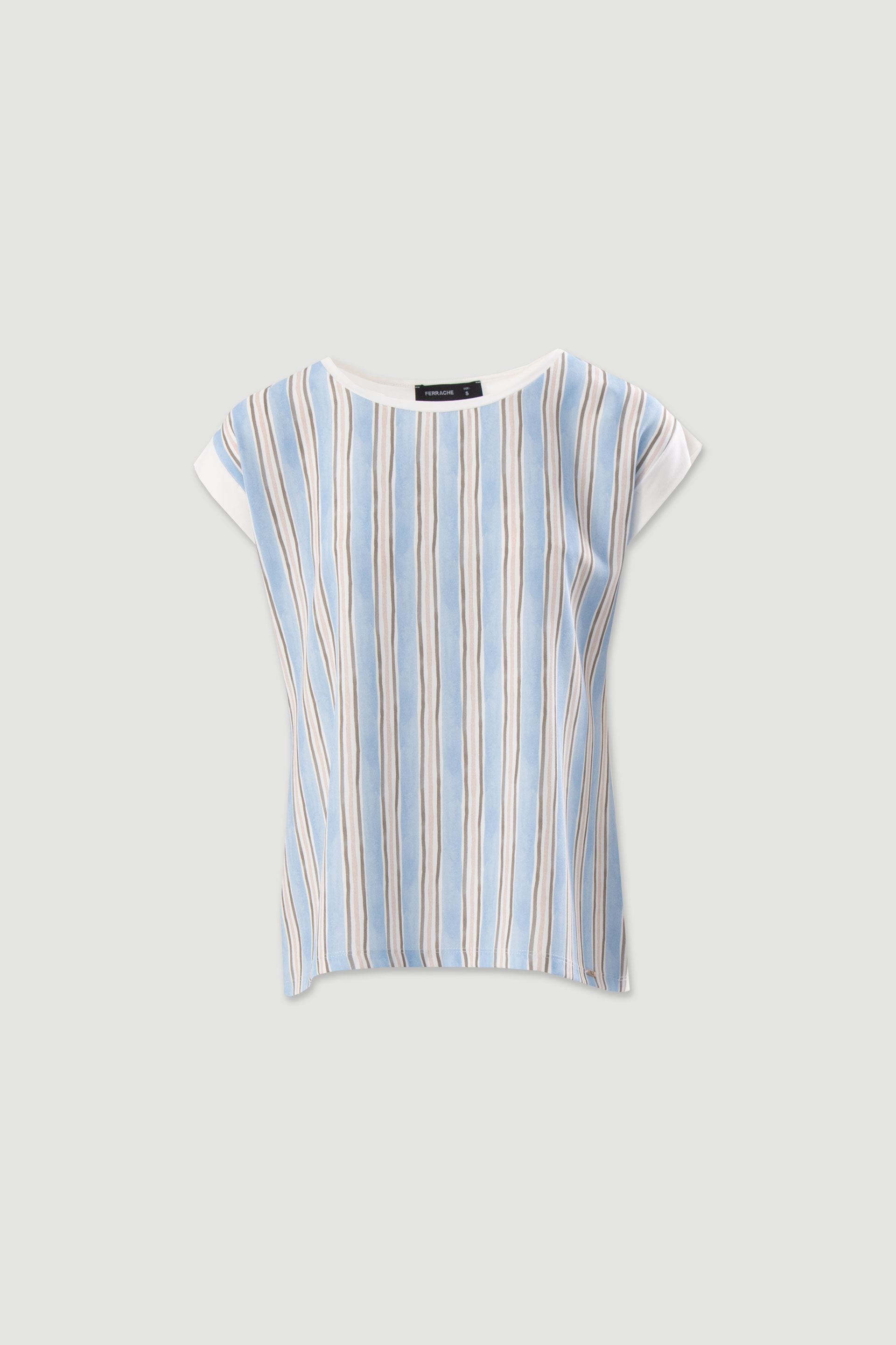 Striped front top with knit back
