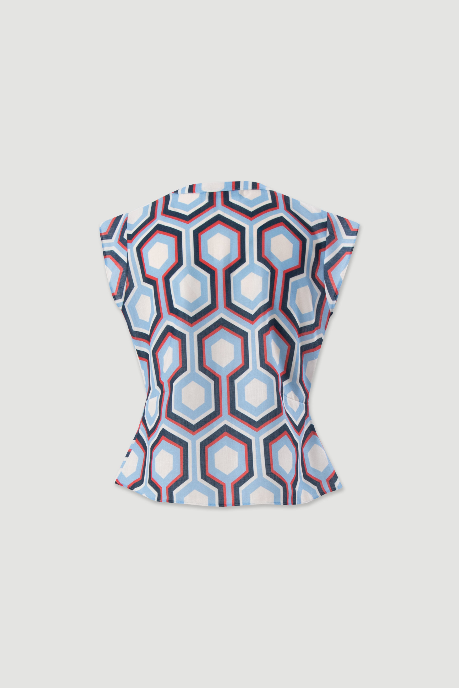 Printed tunic with gold buttons