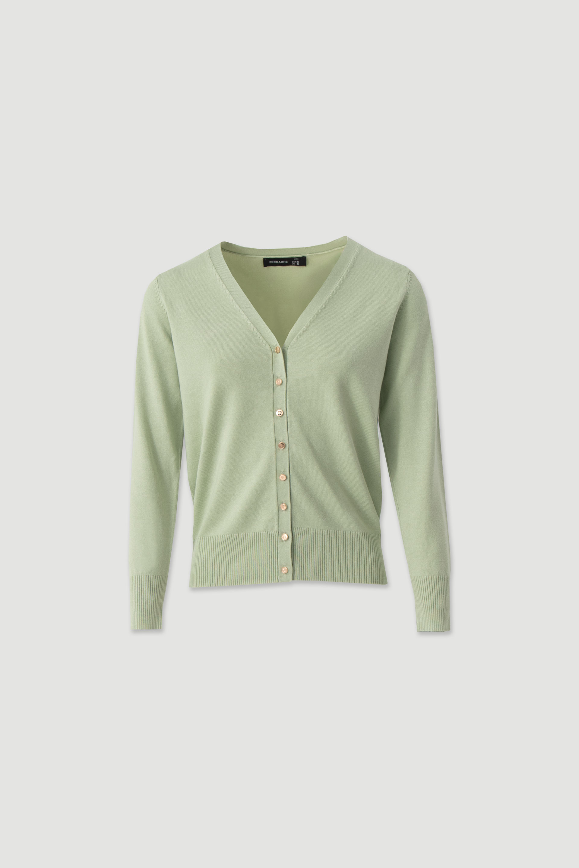 Basic knit cardigan with custom buttons