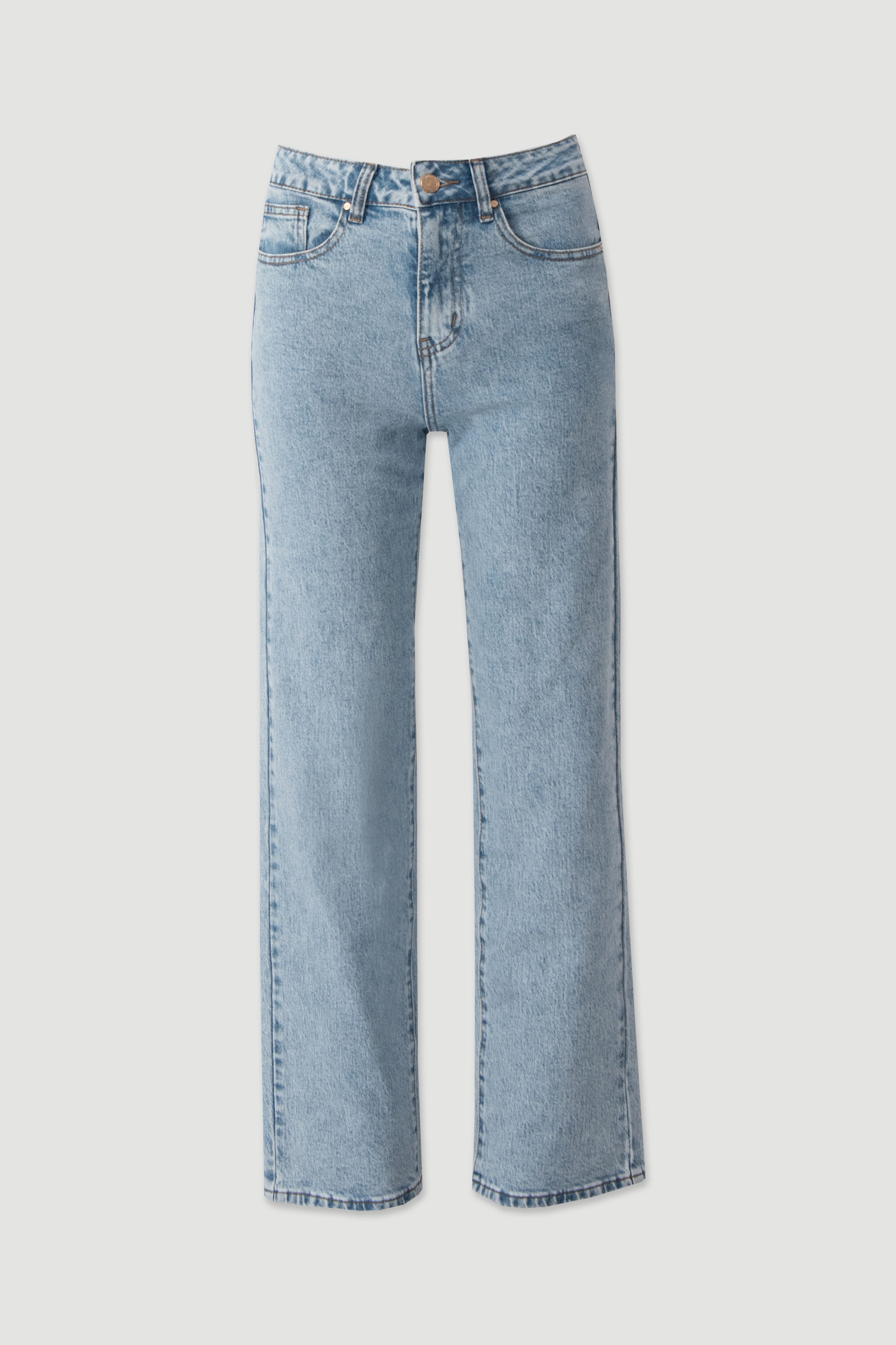 Mid-rise straight jeans