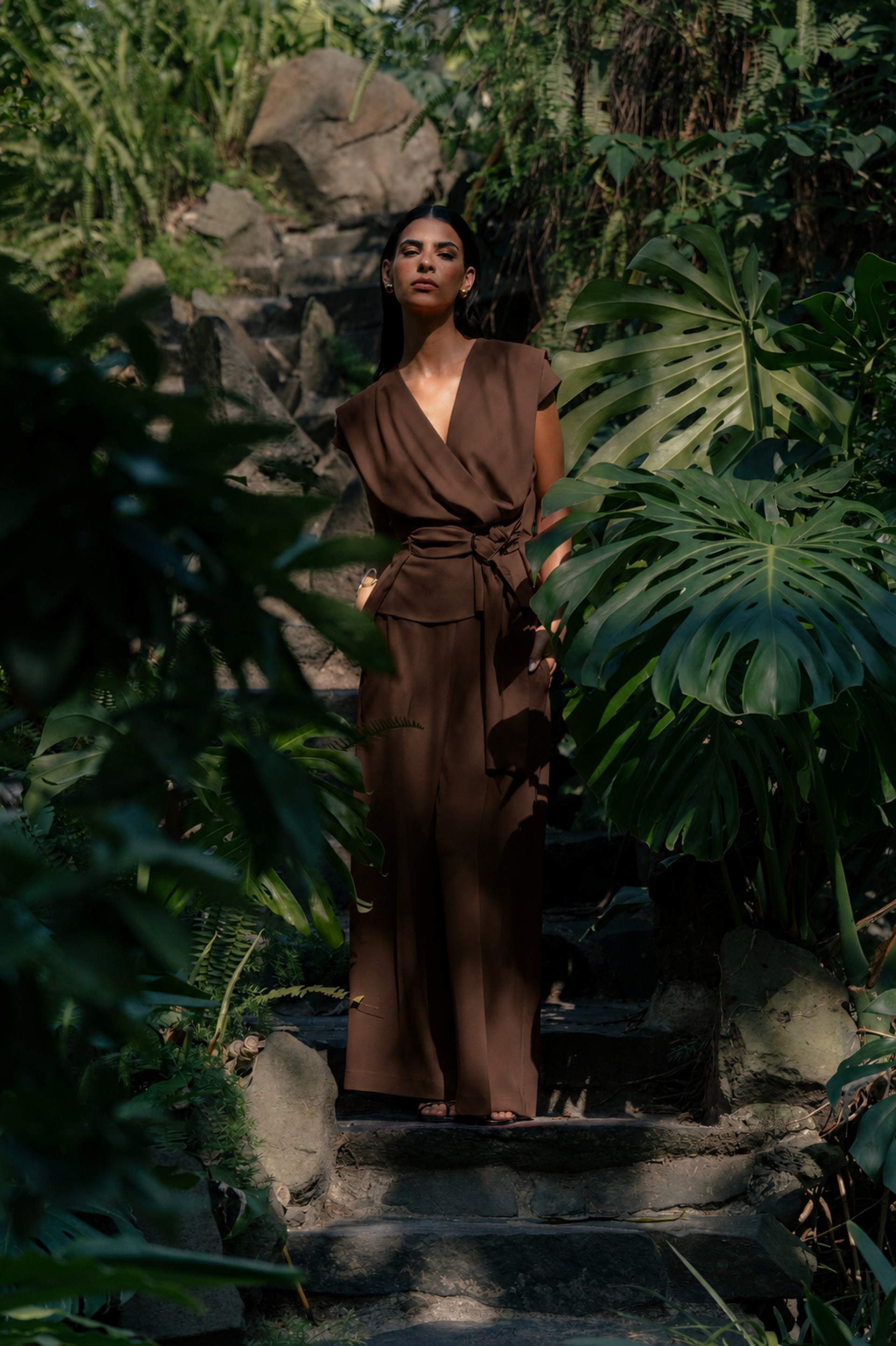 Wrap tunic with belt
