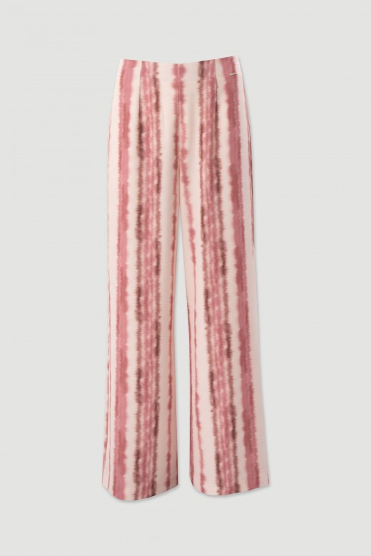 High-waisted printed fluid trousers High-waisted printed fluid trousers