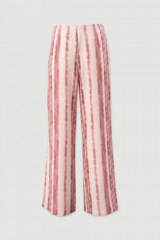 High-waisted printed fluid trousers High-waisted printed fluid trousers