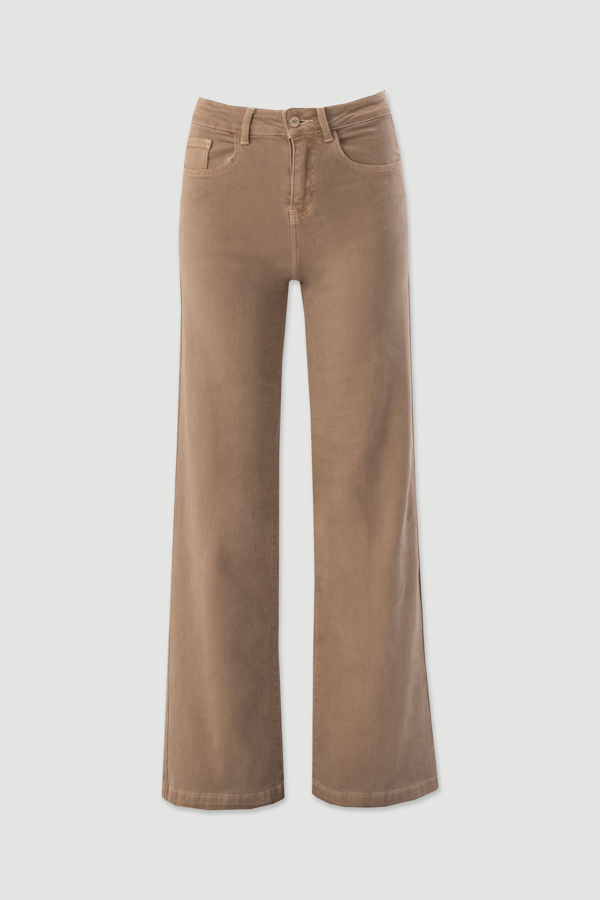 Calça straight em sarja