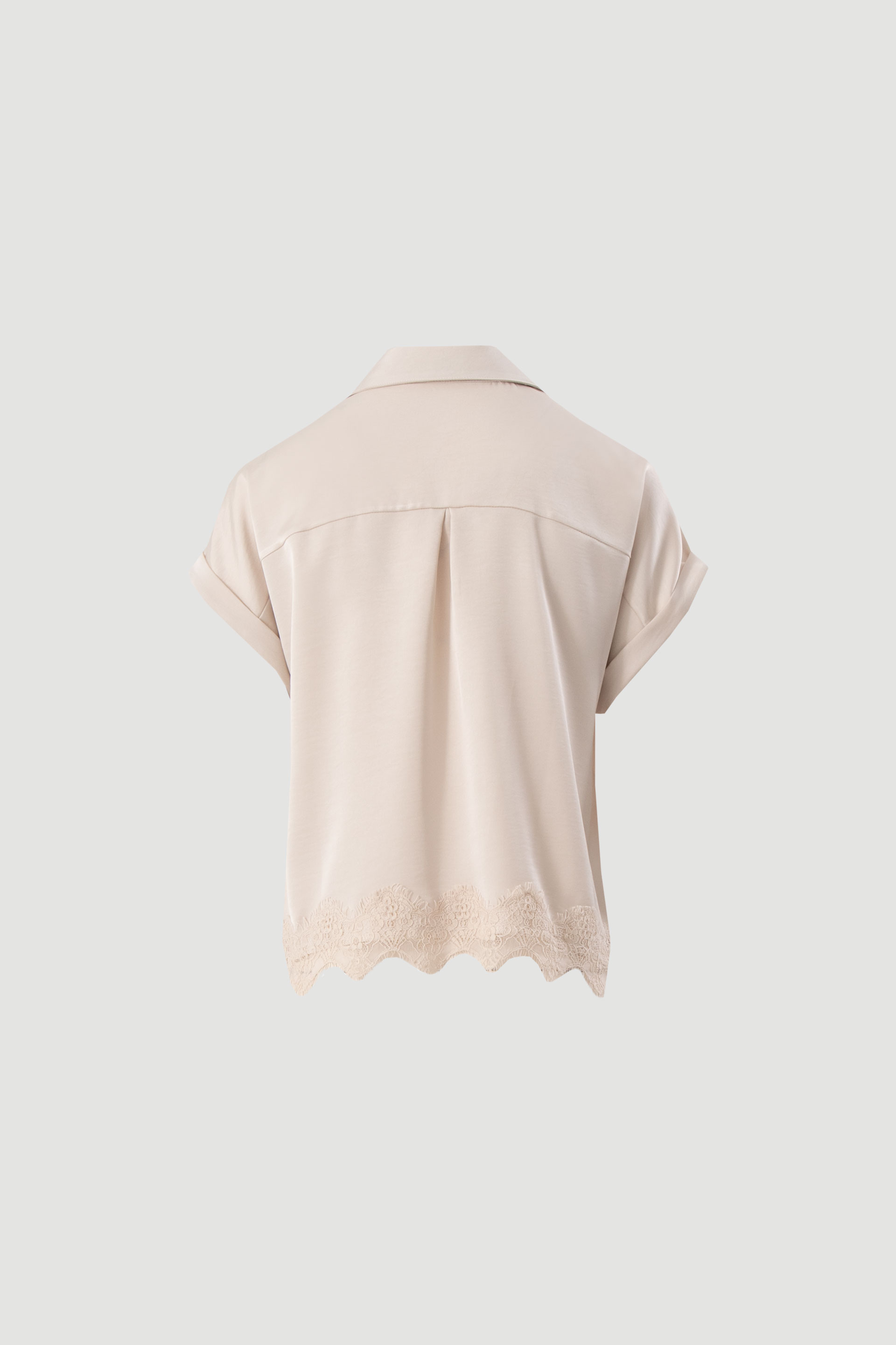 Blouse with lace trim