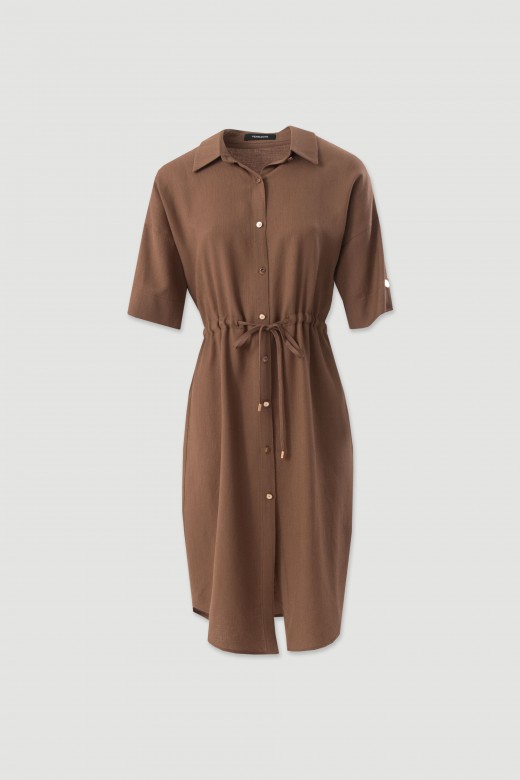 Linen-blend shirt dress Linen-blend shirt dress