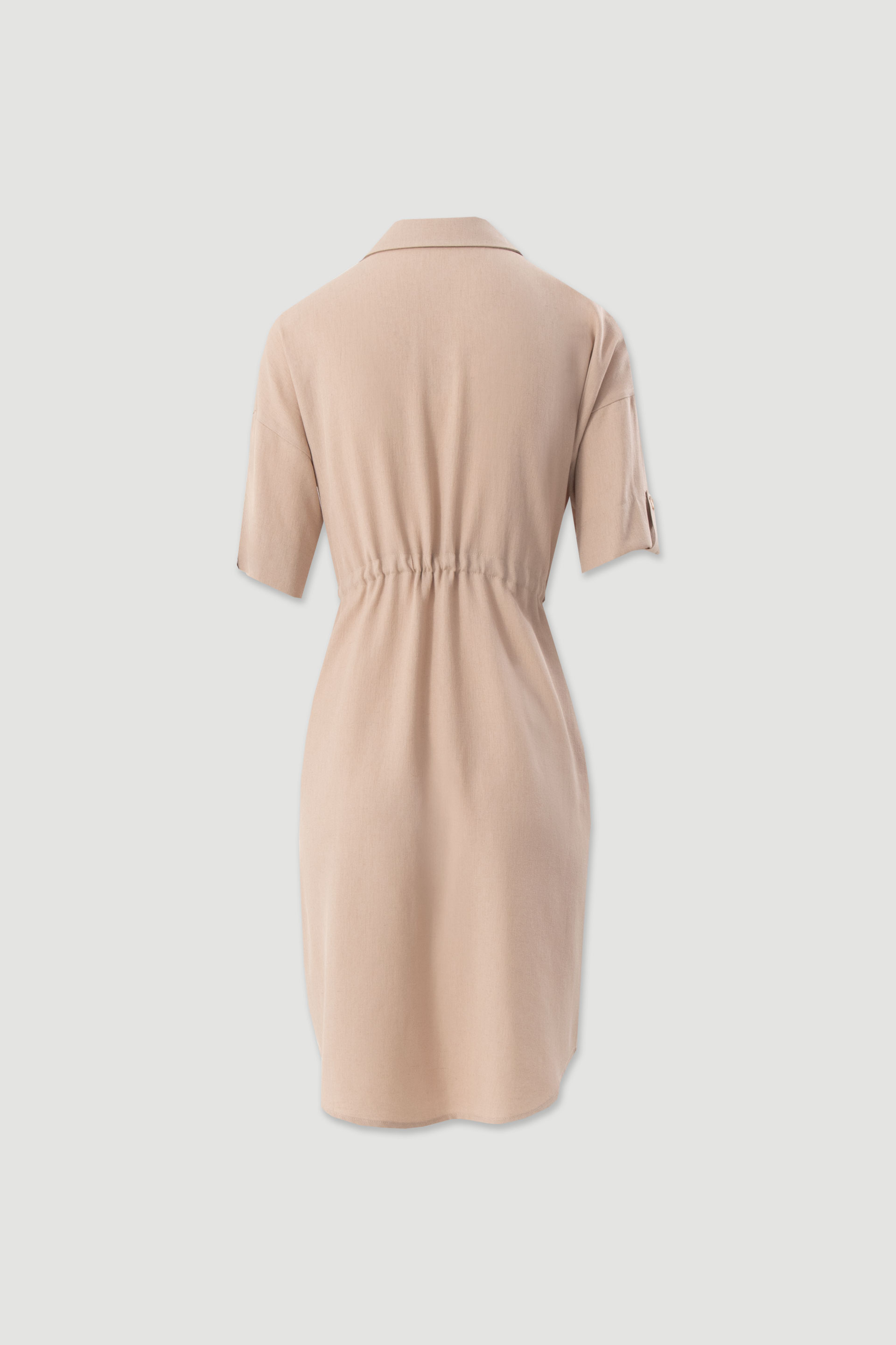 Linen-blend shirt dress