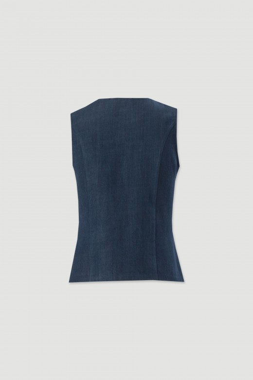 Structured vest with metallic buttons Structured vest with metallic buttons