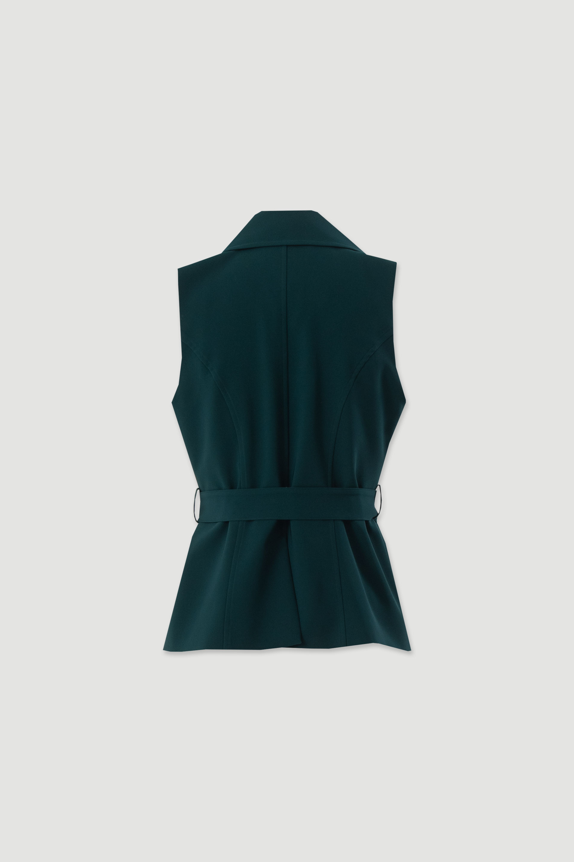 Tailored vest with belt