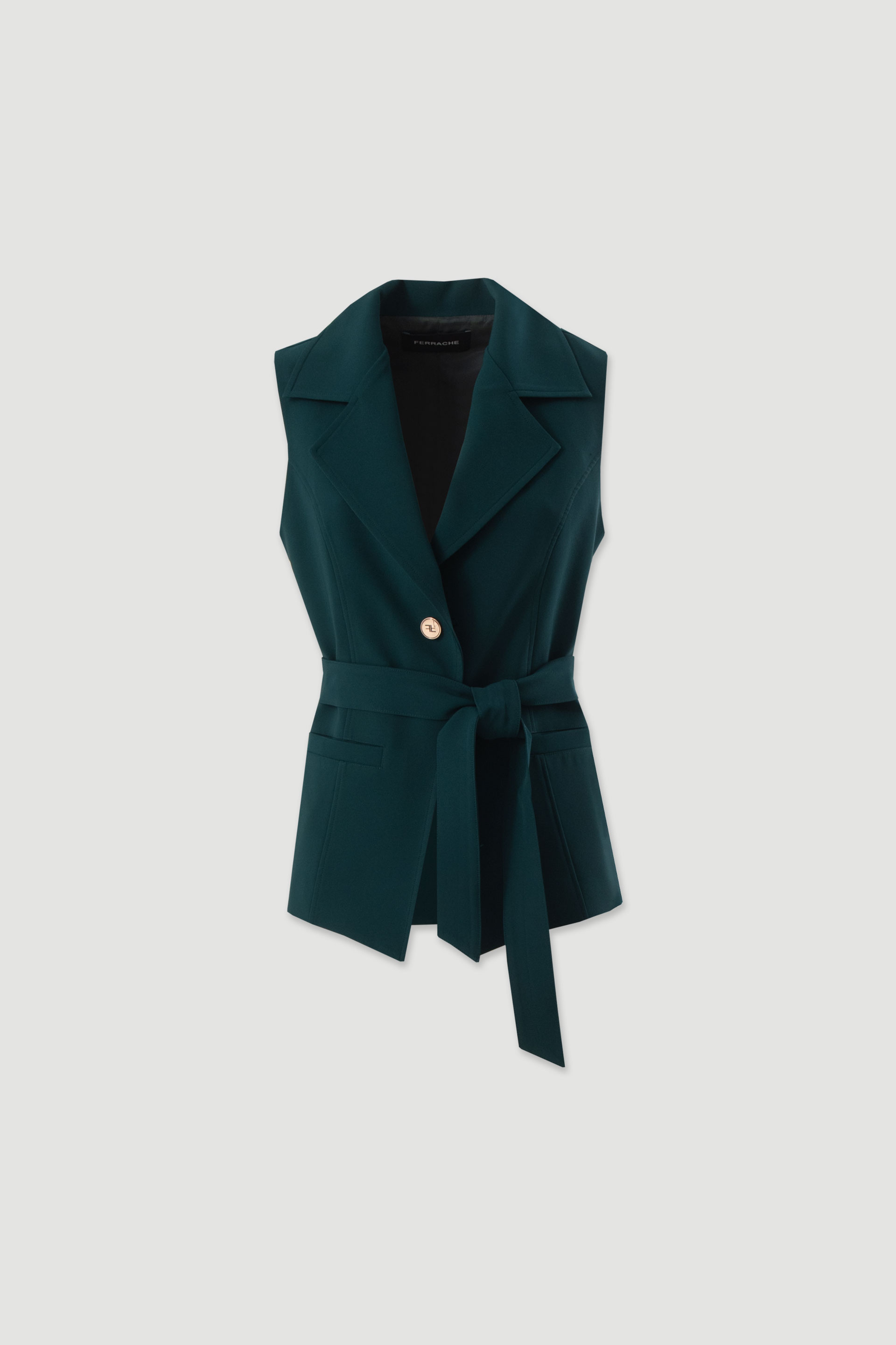 Tailored vest with belt