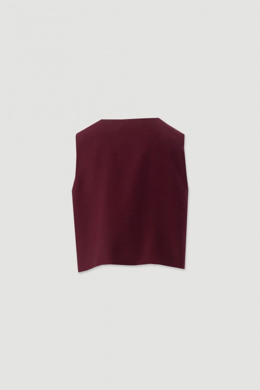Cropped top with gold buttons on the shoulder Cropped top with gold buttons on the shoulder