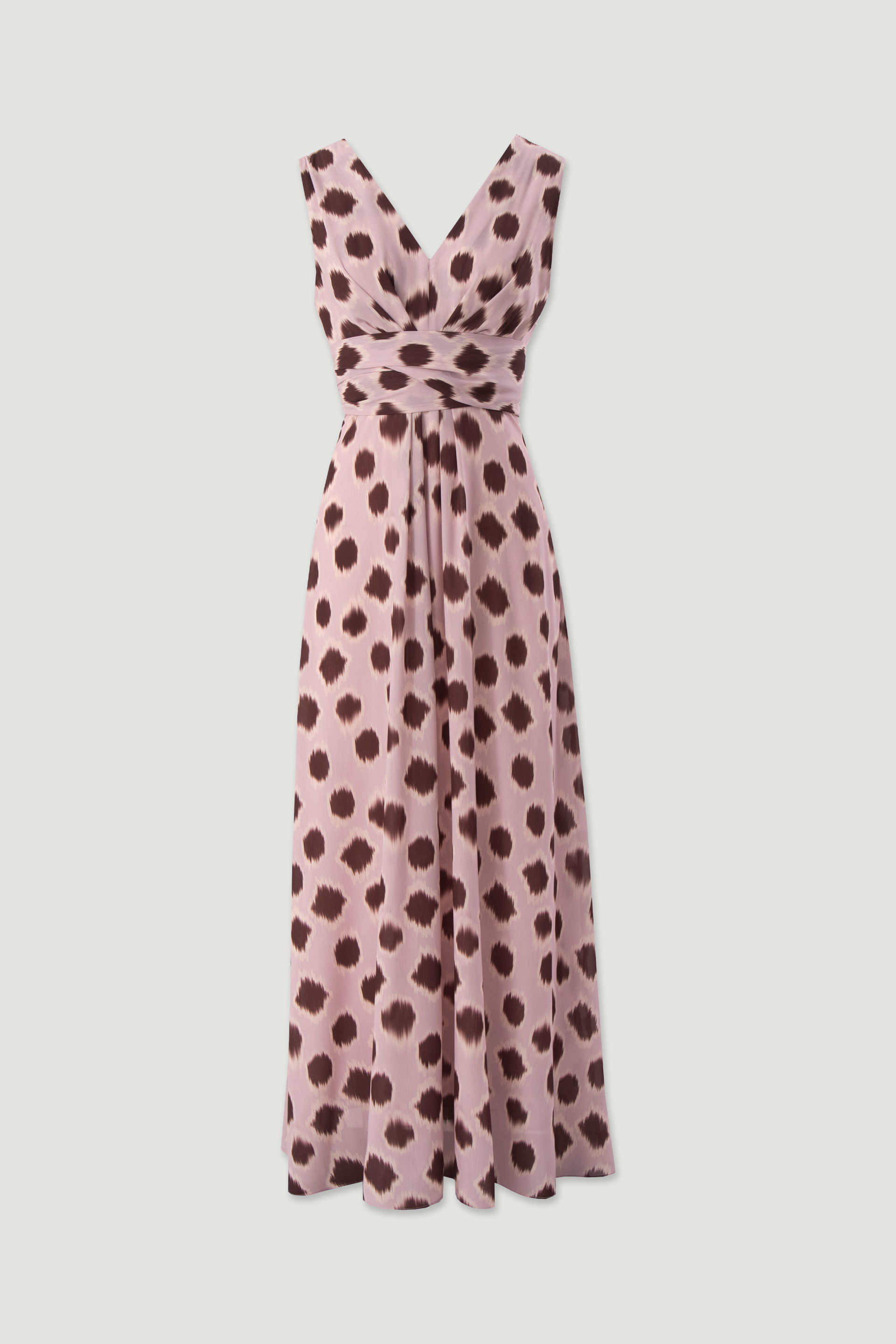 Printed maxi dress with sash
