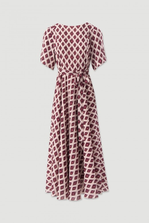 Flowy printed dress with belt Flowy printed dress with belt