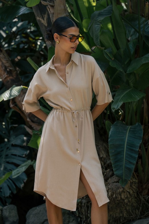 Linen-blend shirt dress Linen-blend shirt dress