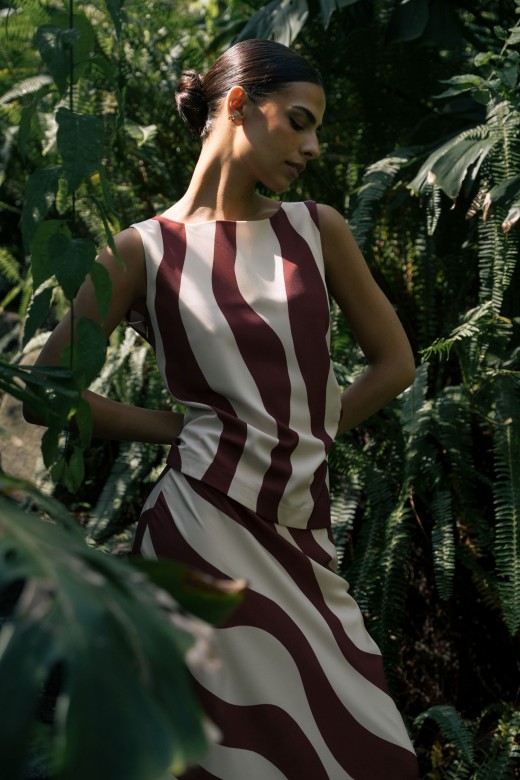 Asymmetric blouse with side draping Asymmetric blouse with side draping